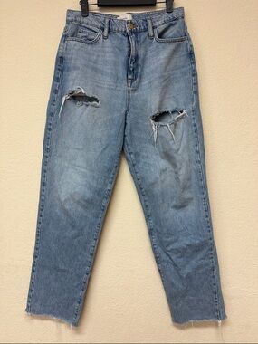 Triarchy womans Light Blue Distressed straight leg Jeans size 29